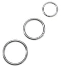 Metal C ring set with three silver-tone circular rings