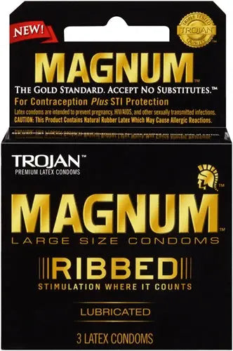 Trojan Magnum Ribbed - 3 Pack – body-safe materials | Fu'Cha Exotics