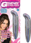 G-Spot stimulator, metallic curved device with rounded tip