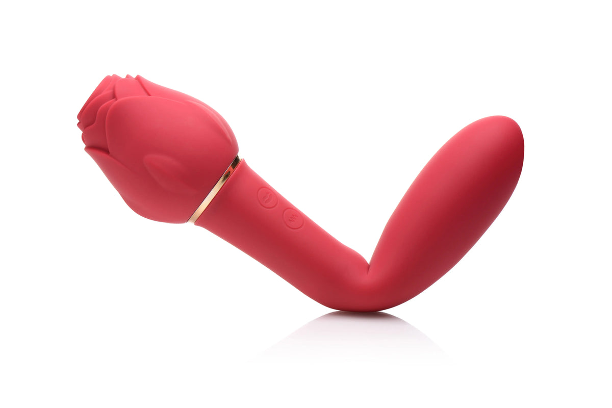 Bloomgasm - Sweet Heart Rose 5x Suction Rose and 10x Vibrator - Pink – body-safe materials | Fu'Cha Exotics