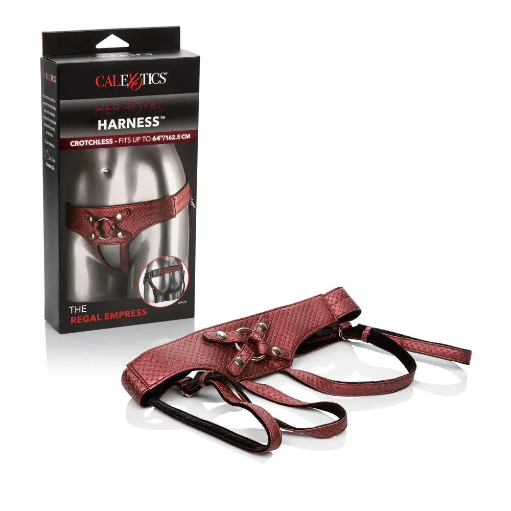 Her Royal Harness the Regal Empress - Red – genuine leather adjustable intensity | Fu'Cha Exotics