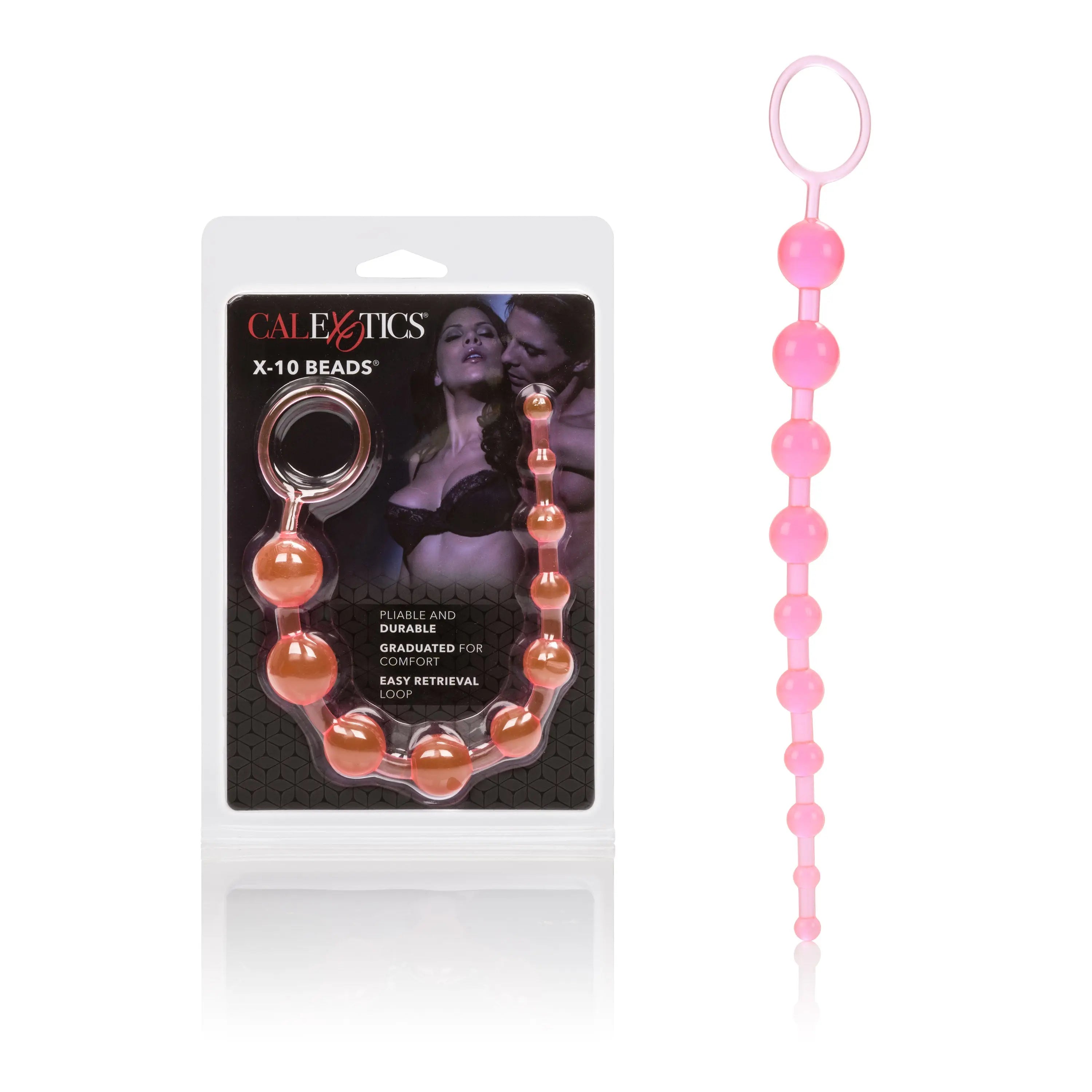 Pink beaded string with 10 beads