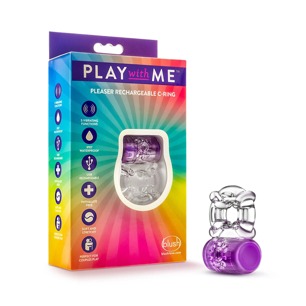 Play With Me - Pleaser Rechargeable C-Ring - Purple – body-safe materials | Fu'Cha Exotics
