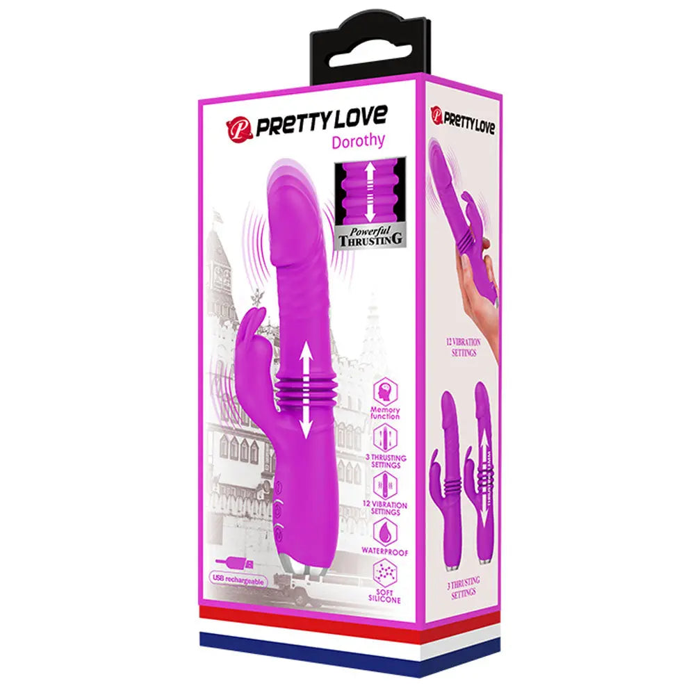 Pretty Love Dorothy Thrusting Rabbit Vibrator – body-safe materials 12 vibration modes | Fu'Cha Exotics