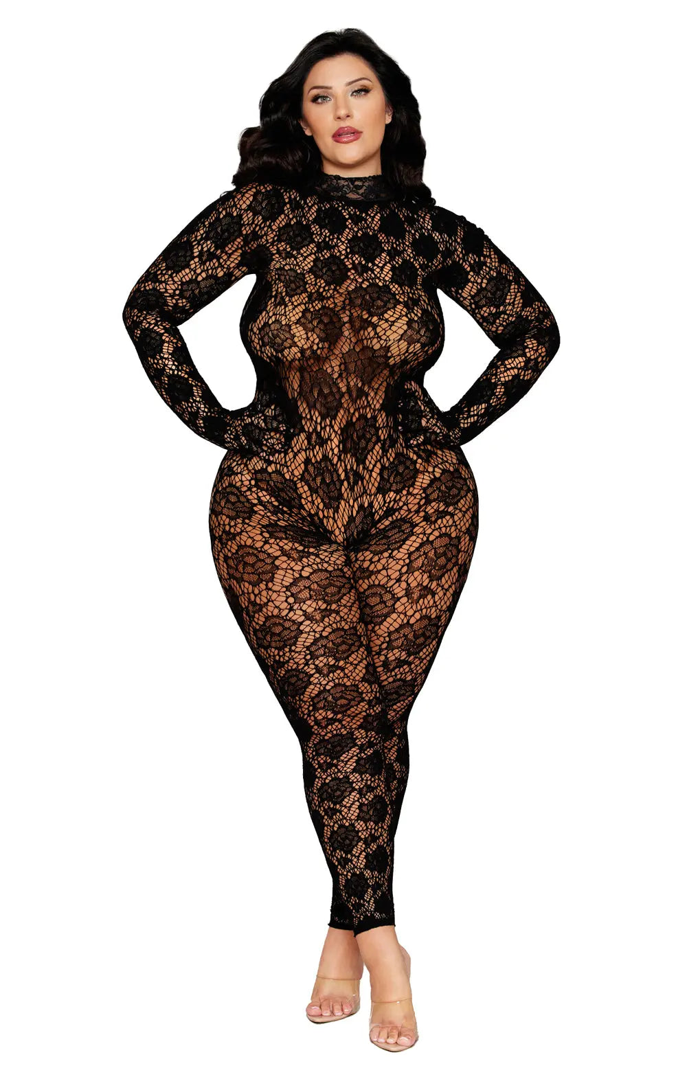 Gloved Bodystocking Dmnd - Queen Size - Black – nylon | Fu'Cha Exotics