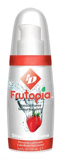 Strawberry natural flavor bottle, 3.4 oz, white bottle with red label and strawberry icon