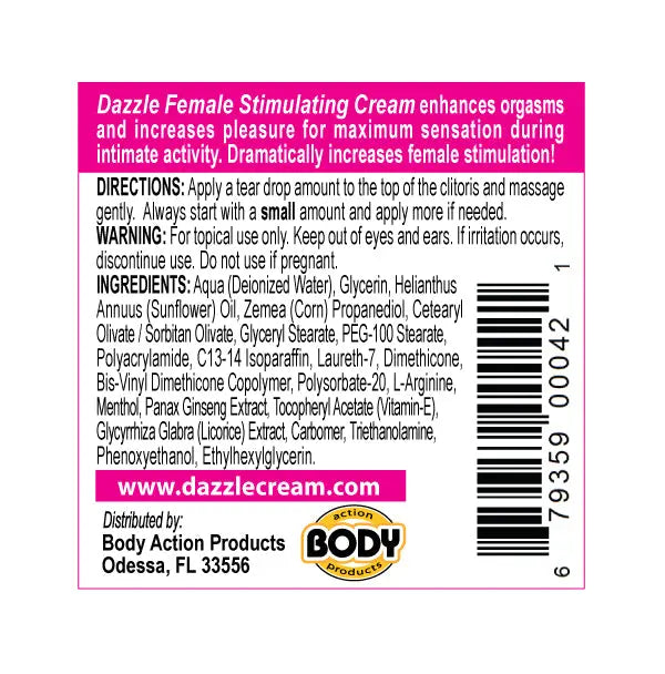 Dazzle Female Stimulating Cream .5 Oz – body-safe materials | Fu'Cha Exotics