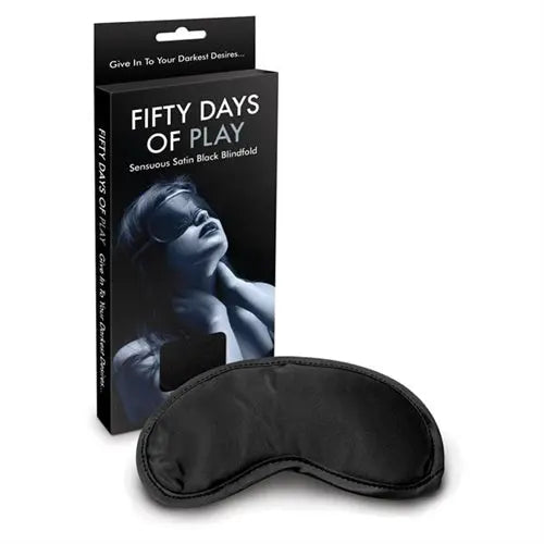 Black satin blindfold with contoured eye mask