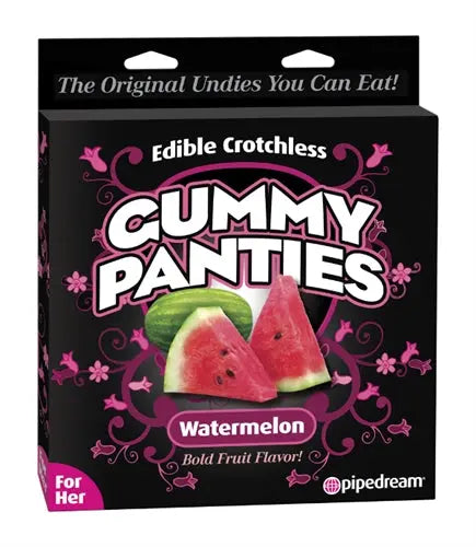Watermelon gummy panties novelty candy in retail box packaging