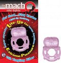 Purple molded night light, circular ring with open center and button-like details