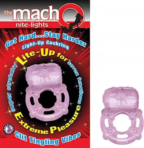 Purple molded night light, circular ring with open center and button-like details