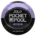 Pocket Pool Rack ‘Em pleasure sleeve, purple and black circular packaging
