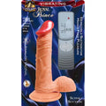 Realistic vibrating flesh dildo with suction base and remote, 6 inch