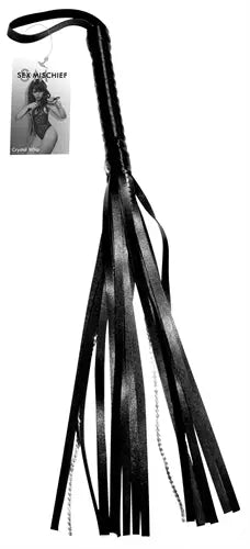 Sex and Mischief Crystal Whip - Black – body-safe materials | Fu'Cha Exotics