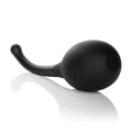 Black silicone butt toy with rounded ball end and curved handle