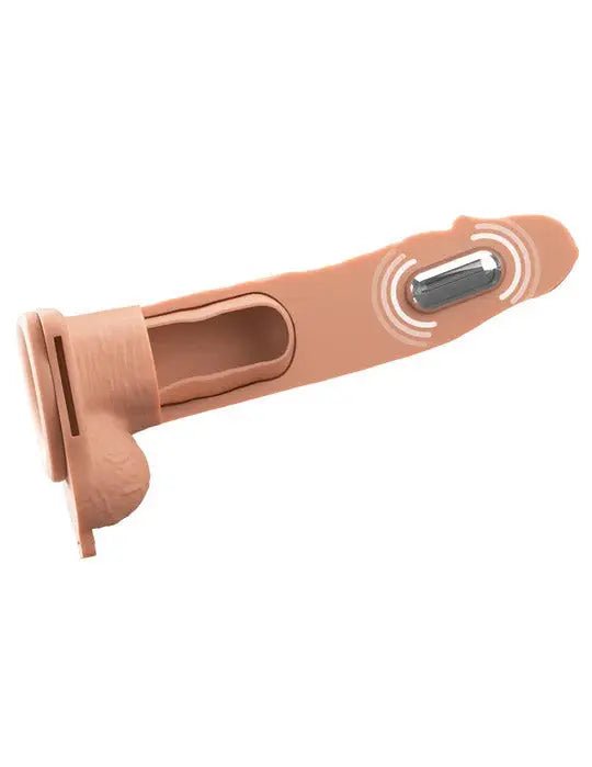 Fantasy X-Tensions Elite 8" Vibrating Hollow Silicone Strap-on - Light – body-safe materials | Fu'Cha Exotics