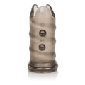 Metallic smoke girth enhancer sleeve with two front snap buttons