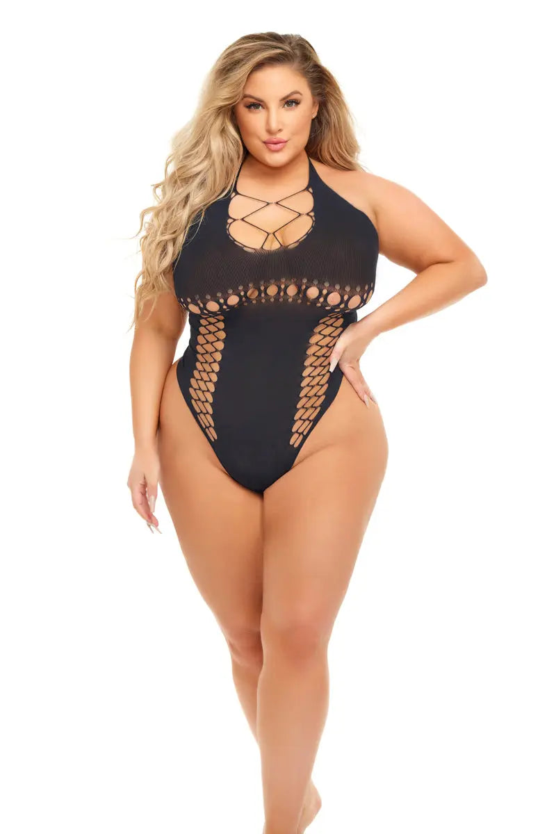 Hot Too Handle Bodysuit - Queen Size - Black – body-safe materials | Fu'Cha Exotics