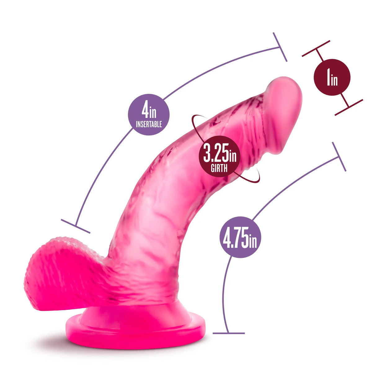 Naturally Yours - 4 Inch Mini Cock - Pink – body-safe materials | Fu'Cha Exotics