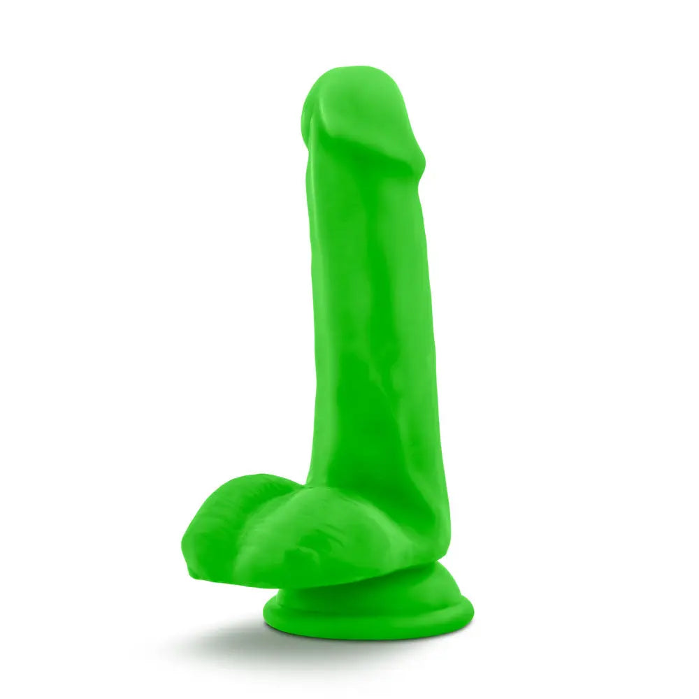 Neo - 6 Inch Dual Density Cock with Balls - Neon Green – body-safe materials | Fu'Cha Exotics