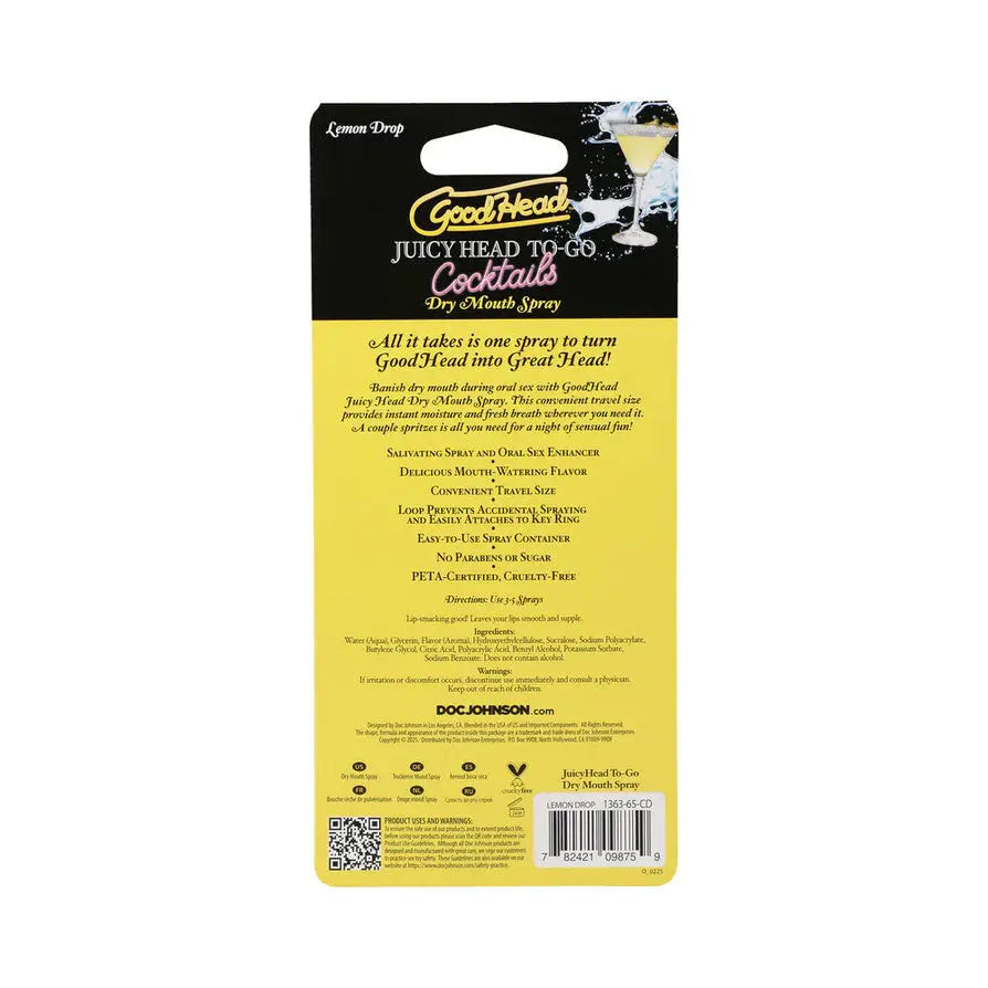 Goodhead Juicy Head Cocktails Dry Mouth Spray to-Go - Lemon Drop – body-safe materials | Fu'Cha Exotics