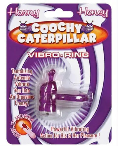 Purple vibro ring with caterpillar design, flexible antenna and vibrating base