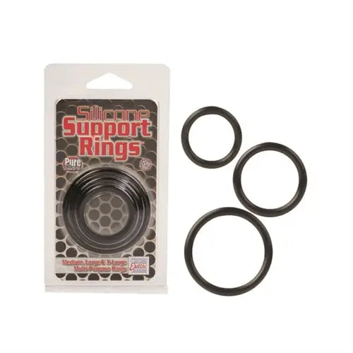 Black silicone support rings, set of three