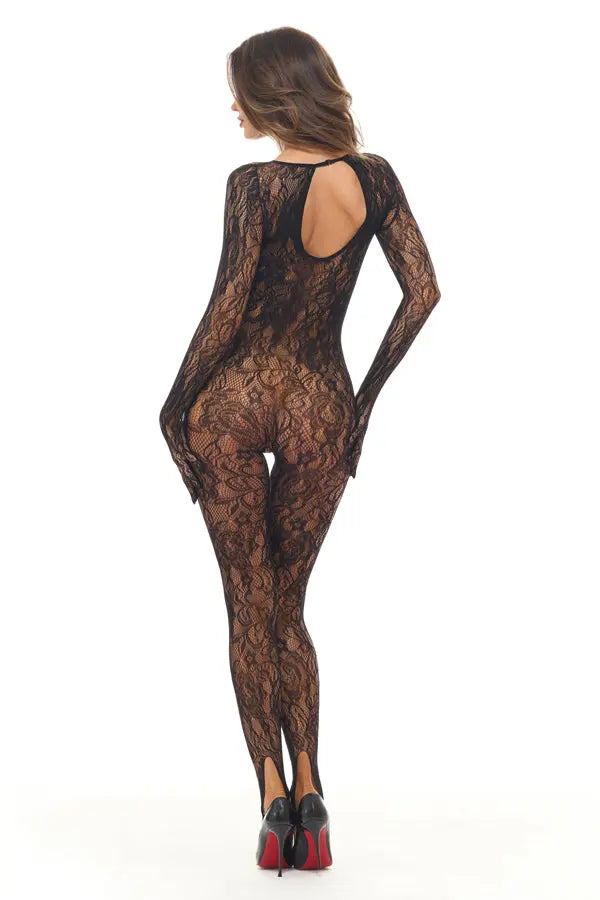 Split Up Lace Bodystocking - Black - Os – body-safe materials | Fu'Cha Exotics