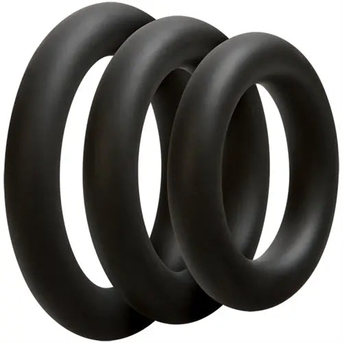 Optimale 3 C Ring Set - Thick - Black – body-safe silicone | Fu'Cha Exotics