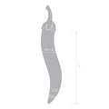 Glass chili pepper-shaped dildo, 7 in length, dark gray finish