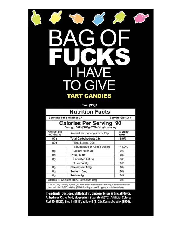Bag of Fucks I Have to Give Bag of 25 Count – body-safe materials | Fu'Cha Exotics