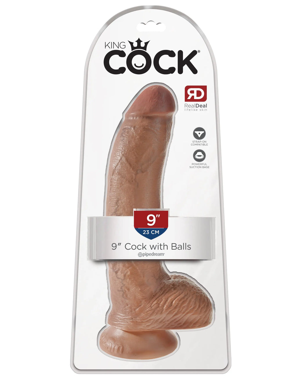 King Cock 9 Inch Cock With Balls - Tan – body-safe materials | Fu'Cha Exotics