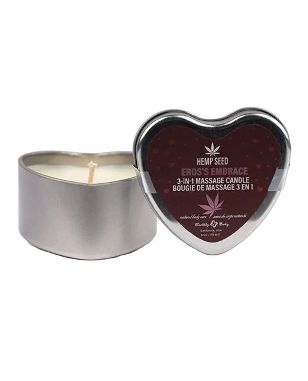 Hemp Seed 3-in-1 Valentines Day Candle - Ero's Embrace 4 Oz – body-safe materials | Fu'Cha Exotics