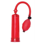 Red air pump with flexible hose and nozzle bulb