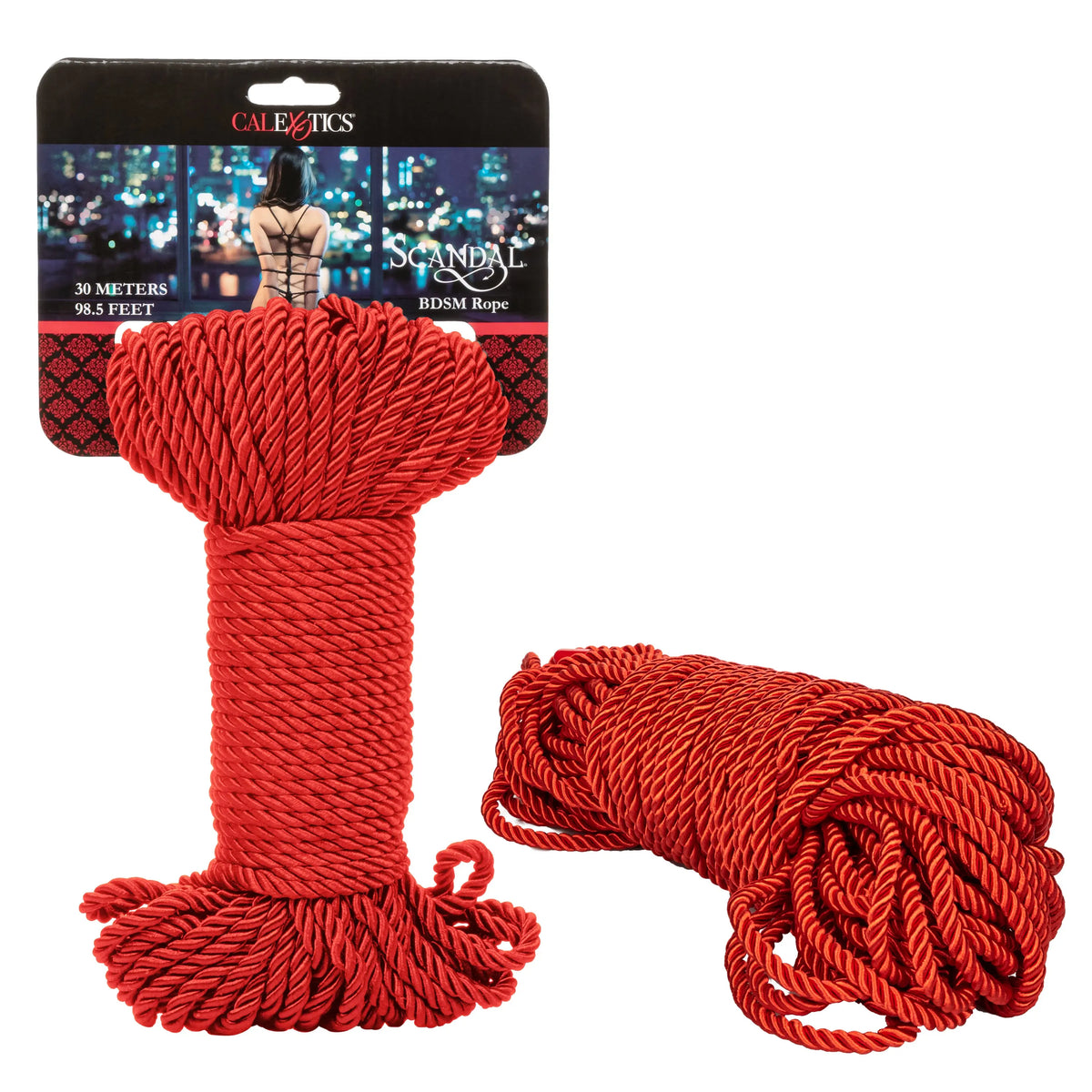 Scandal BDSM Rope 98.5ft/ 30m - Red – body-safe materials | Fu'Cha Exotics