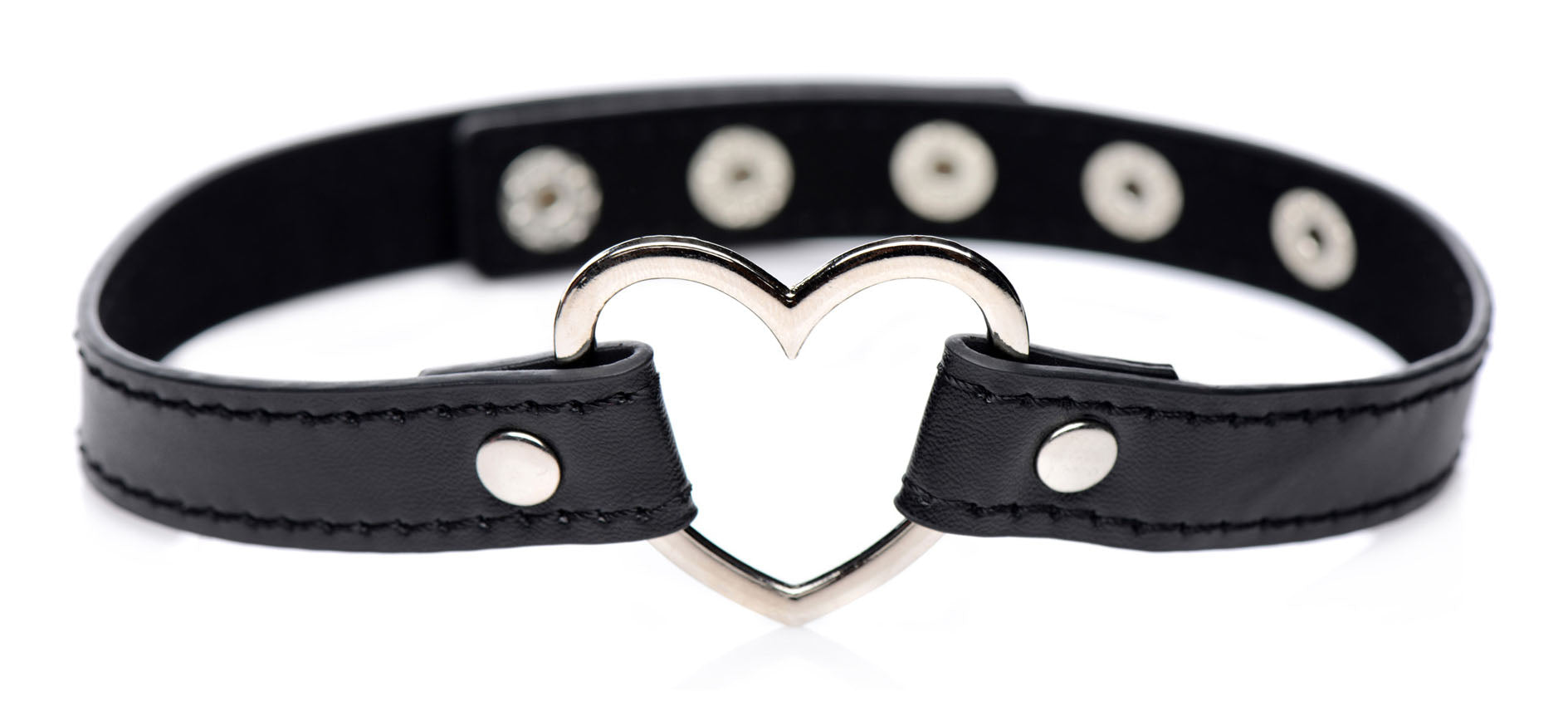 Dark Heart Chrome Heart Black Choker - Black