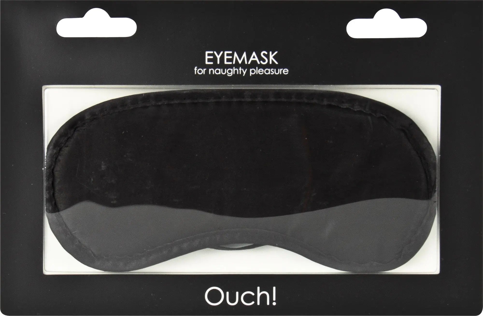 Soft black contoured eyemask with smooth fabric surface