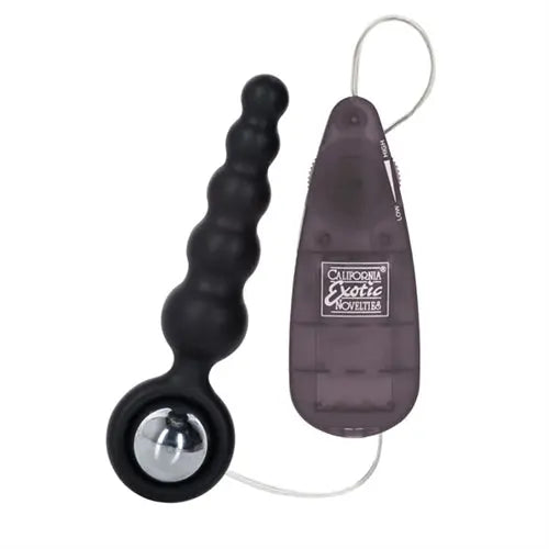 Black silicone booty shaker toy set with bead plug and remote control