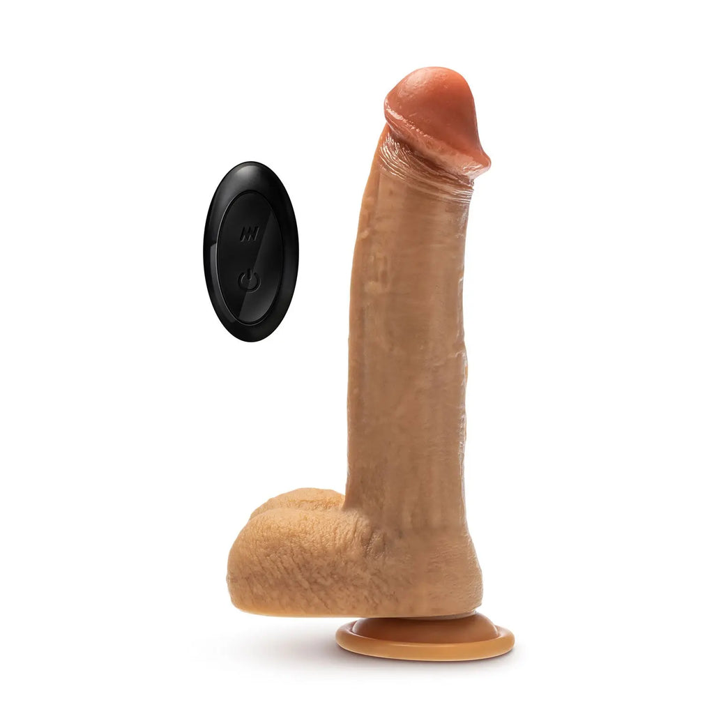 Dr. Skin Silicone - Dr. Phillips - 8.5 Inch Thrusting Dildo - Tan – body-safe materials | Fu'Cha Exotics