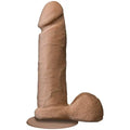 Brown realistic silicone-style sex toy with curved base