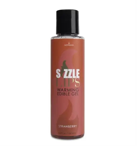 Sizzle Lips Warming Edible Gel - Strawberry - 4.2 Oz. – body-safe materials | Fu'Cha Exotics