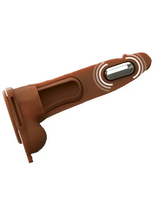 Fantasy X-Tensions Elite 7" Vibrating Hollow Silicone Strap-on - Brown – body-safe materials | Fu'Cha Exotics