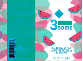 3some 3-in-1 Lubricant - Watermelon - 4 Fl. Oz. – body-safe materials | Fu'Cha Exotics
