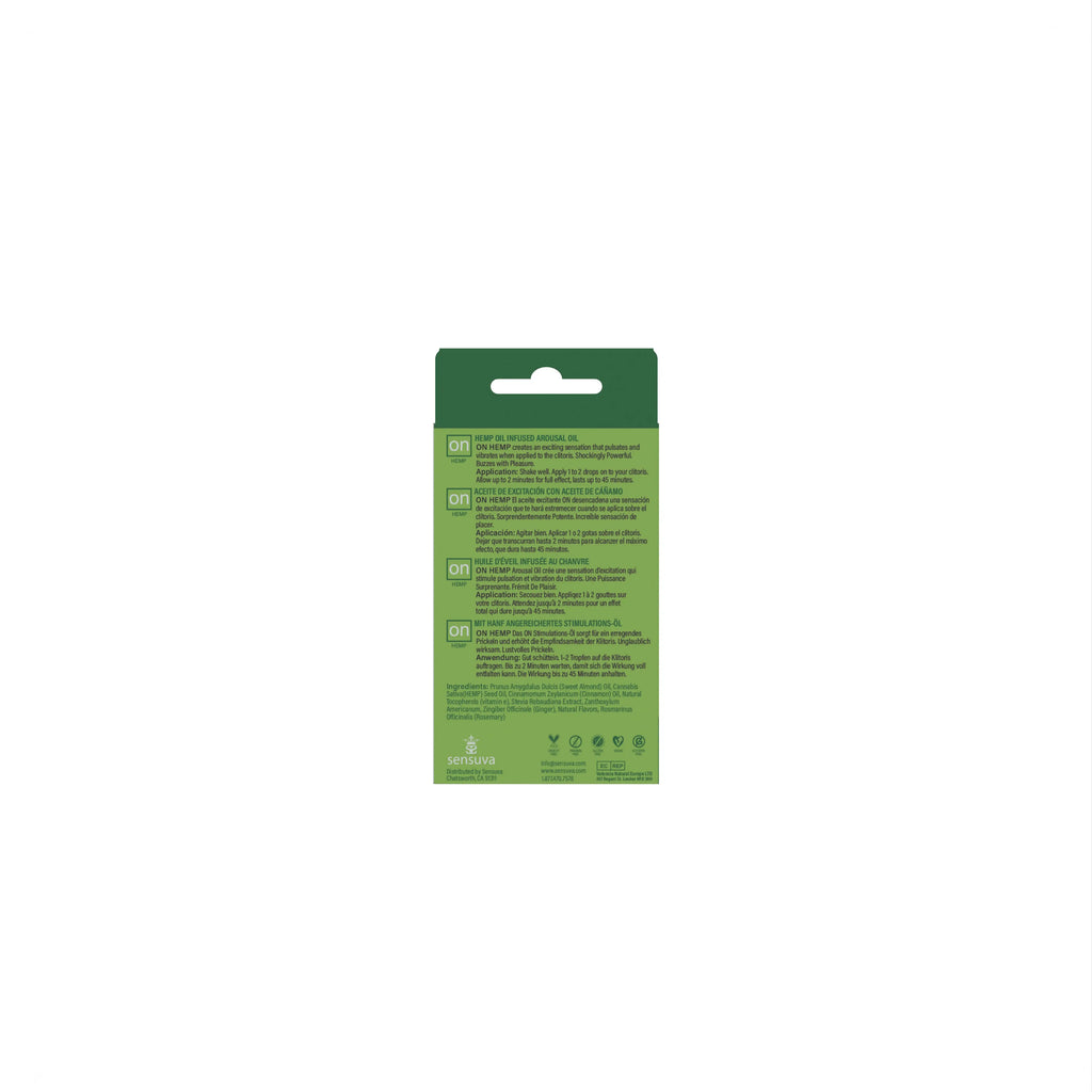 On Hemp Infused Arousal Oil -Medium Box - 0.17 Fl. Oz. – body-safe materials | Fu'Cha Exotics