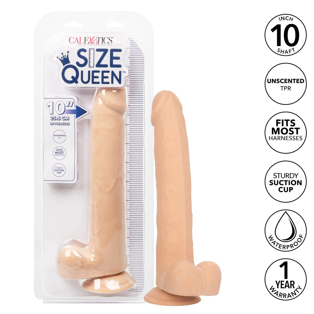 Size Queen 10 inch/25.5 Cm - Ivory – body-safe materials fully waterproof | Fu'Cha Exotics