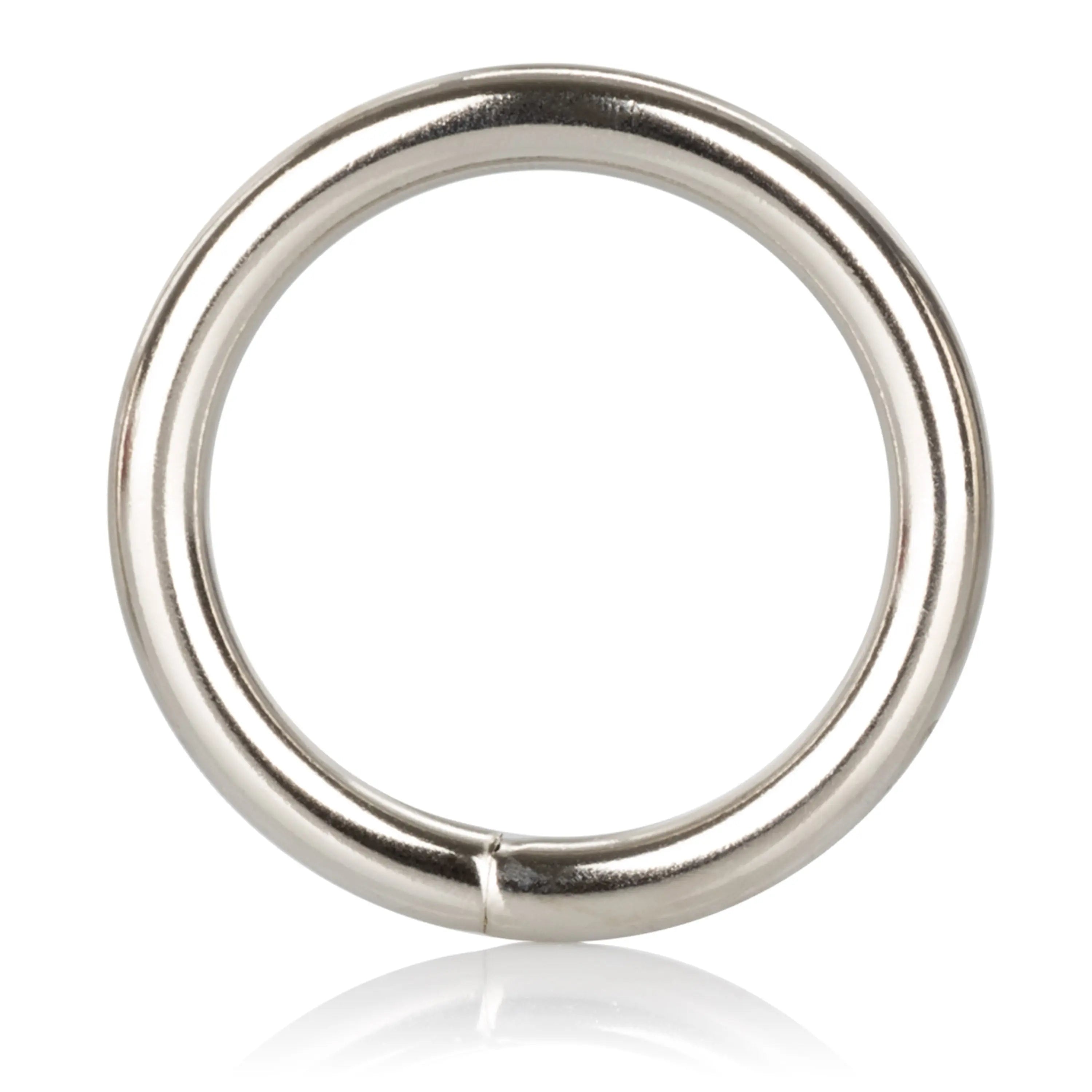Large silver ring, smooth round band with polished finish