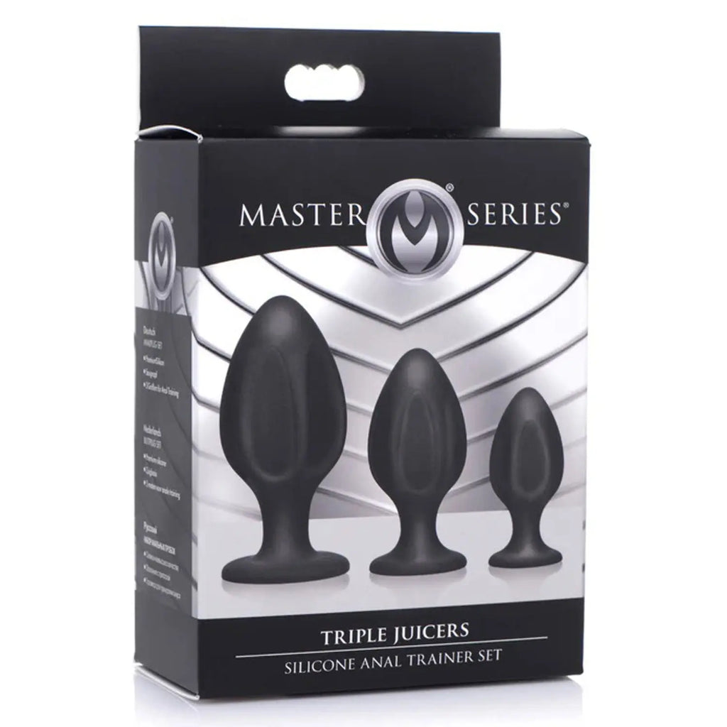 Triple Juicers Silicone Anal Trainer Set - Black – body-safe silicone | Fu'Cha Exotics