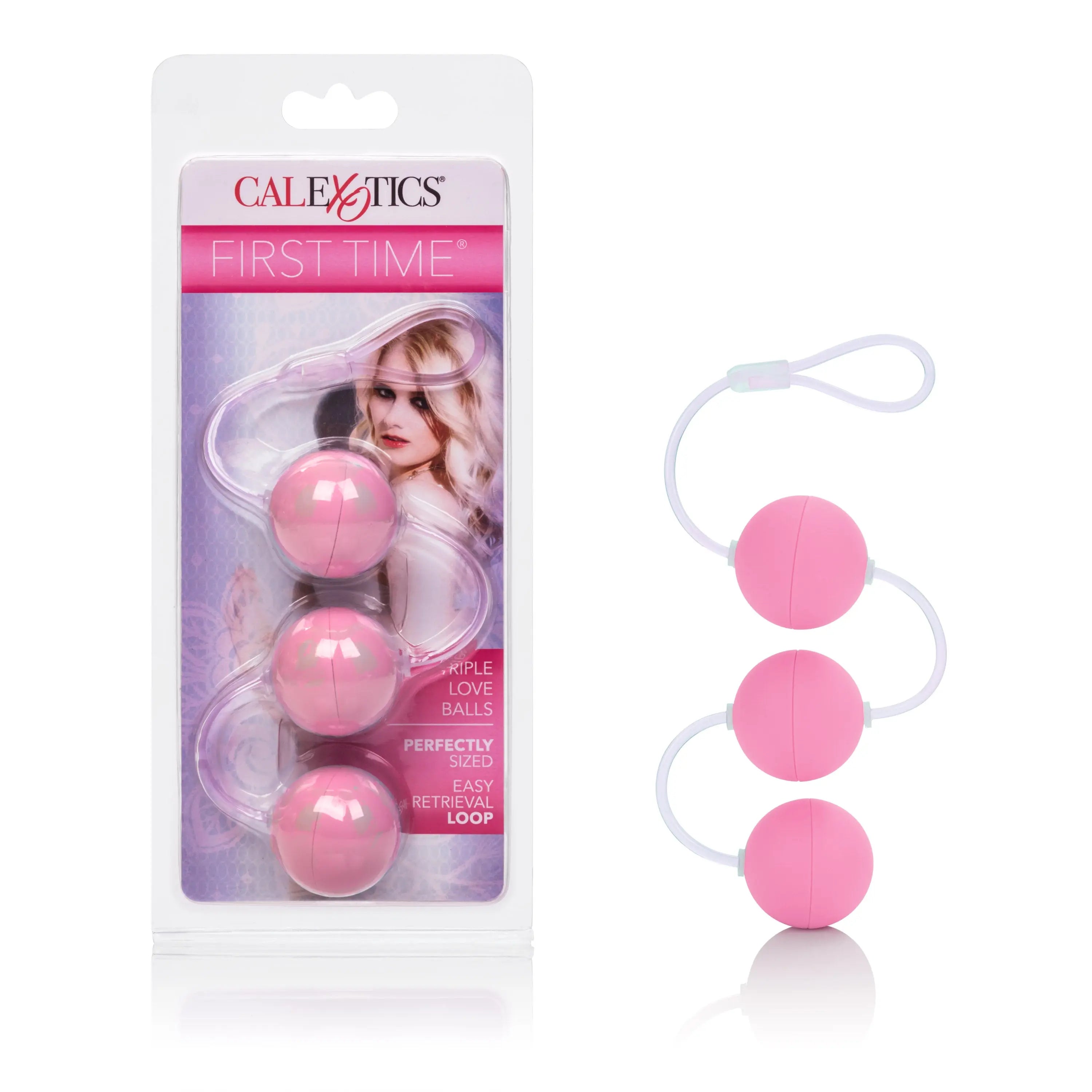 CalExotics First Time Love Balls set of three pink linked spheres