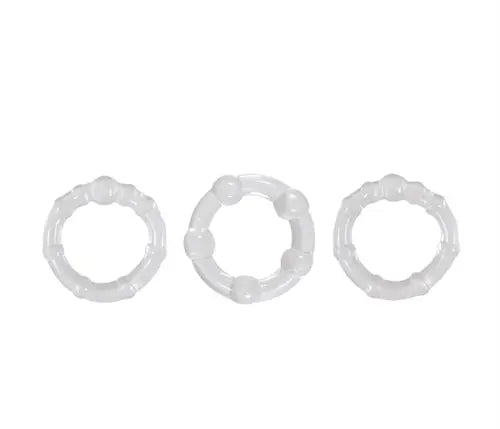 Set of three clear beaded intensity rings