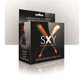 Sxy neoprene cross cuffs packaging, with keychain clasp